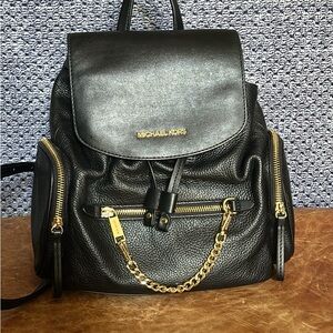 Michael Kors jet set pebbled leather backpack Black buttery soft leather medium